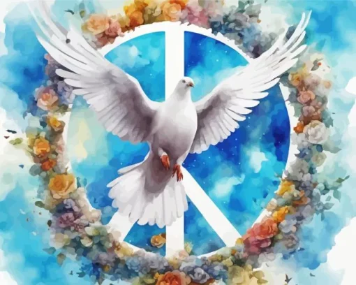 peace flying pigeon Diamond Paintings