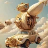 vintage flying car Diamond Paintings
