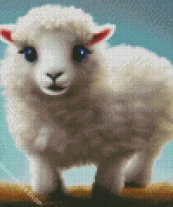 white fluffy lamb Diamond Dotz
