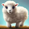 white fluffy lamb Diamond Dotz