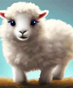 white fluffy lamb Diamond Dotz