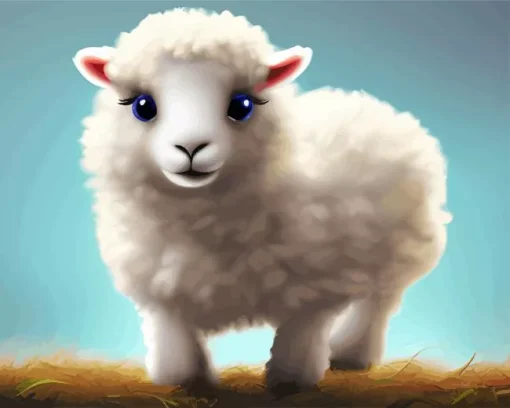 white fluffy lamb Diamond Dotz