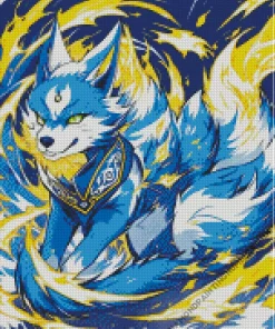 Anime Blue Kitsune Diamond Painting