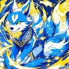 Anime Blue Kitsune Diamond Painting