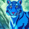Anime Blue Tiger Diamond Painting