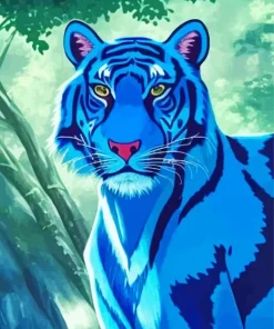Anime Blue Tiger Diamond Painting