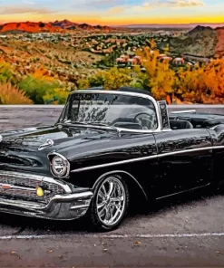 Black 57 Chevy Convertible Diamond Painting