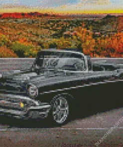 Black 57 Chevy Convertible Diamond Painting