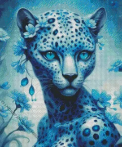 Blue Female Jaguar Diamond Painting