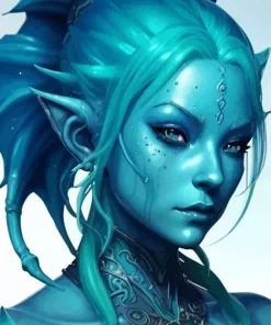Blue Female Elf Diamond Painting