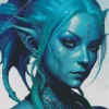 Blue Female Elf Diamond Painting