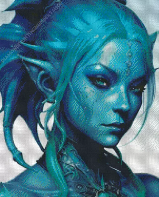Blue Female Elf Diamond Painting