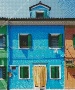 Blue House Burano Diamond Painting