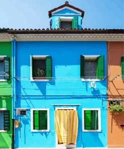 Blue House Burano Diamond Painting