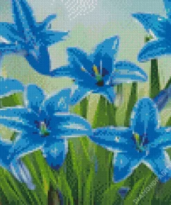 Blue Lilies Diamond Painting