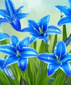 Blue Lilies Diamond Painting