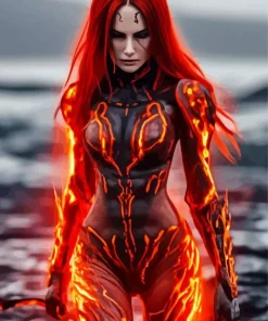 Burning Lava Woman Diamond Painting