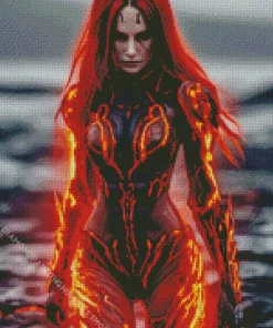Burning Lava Woman Diamond Painting