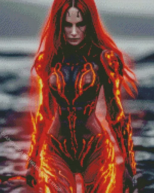 Burning Lava Woman Diamond Painting