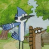 Cartoon Blue Jay Bird And Raccoon Diamond Painting