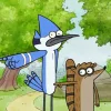 Cartoon Blue Jay Bird And Raccoon Diamond Painting