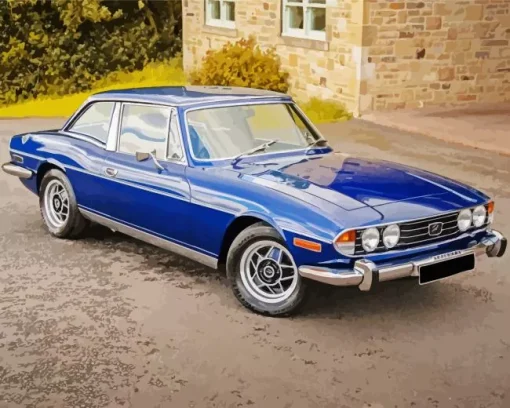 Classic Blue Triumph Stag Diamond Painting