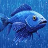 Dark Blue Fish Diamond Painting