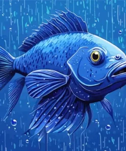 Dark Blue Fish Diamond Painting