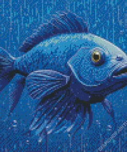 Dark Blue Fish Diamond Painting