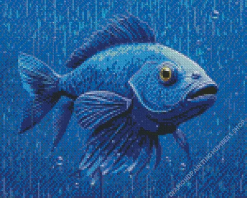 Dark Blue Fish Diamond Painting
