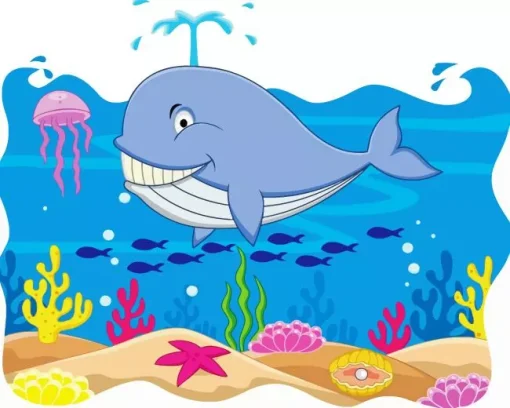Easy Blue Whale Diamond Painting