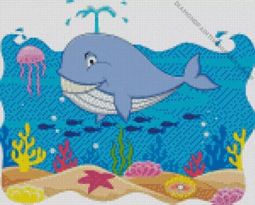 Easy Blue Whale Diamond Painting