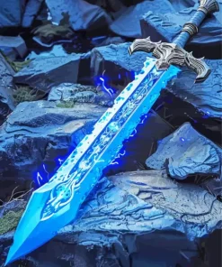 Fantasy Blue Sword Diamond Painting
