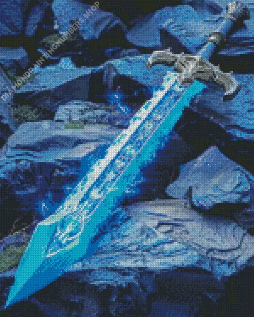 Fantasy Blue Sword Diamond Painting