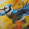 Flying Blue Jay Diamond Painting