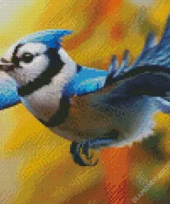 Flying Blue Jay Diamond Painting