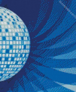 Illustration Blue Disco Ball Diamond Painting