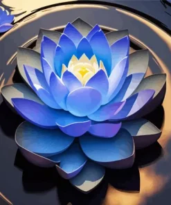 Light Blue Lotus Diamond Painting