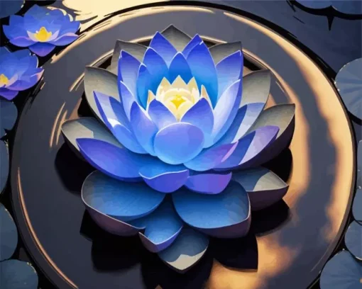Light Blue Lotus Diamond Painting
