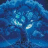 Moonlight Blue Tree Diamond Painting
