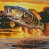 Bass Jumping Out Of Water Diamond Painting