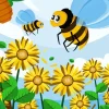 Bee On Sunflower Diamond Painting