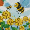 Bee On Sunflower Diamond Painting