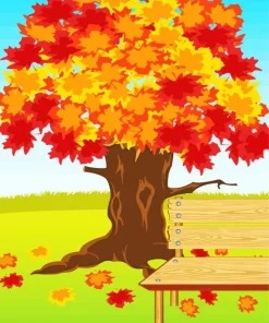Bench Under A Tree Diamond Painting