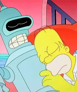 Bender And Homer Diamond Painting