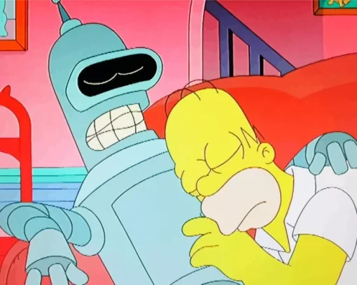 Bender And Homer Diamond Painting