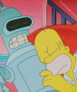Bender And Homer Diamond Painting