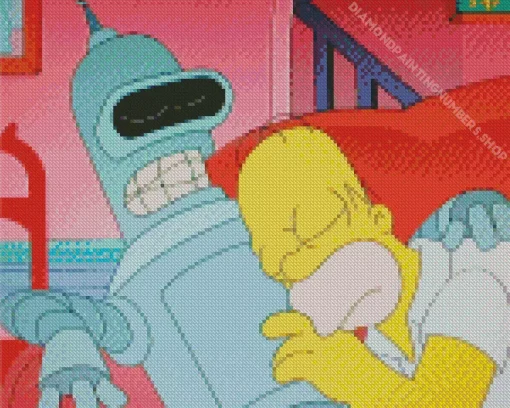 Bender And Homer Diamond Painting