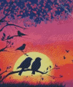 Birds Silhouette Diamond Painting