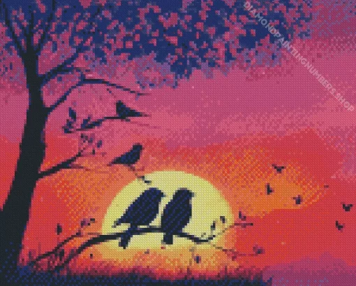 Birds Silhouette Diamond Painting